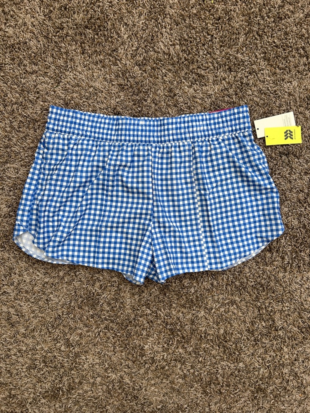 All in Motion Run Shorts blue & white checkered NWT XXL
Mid rise